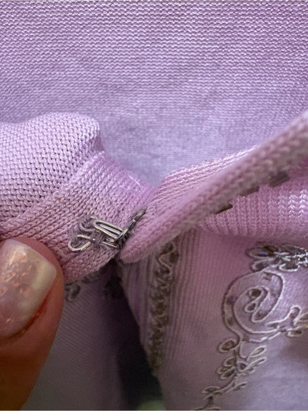 NWT Elisabeth 1X Lavender Cardigan Silk Blend Embellished Embroidered Sweater - Picture 8 of 16